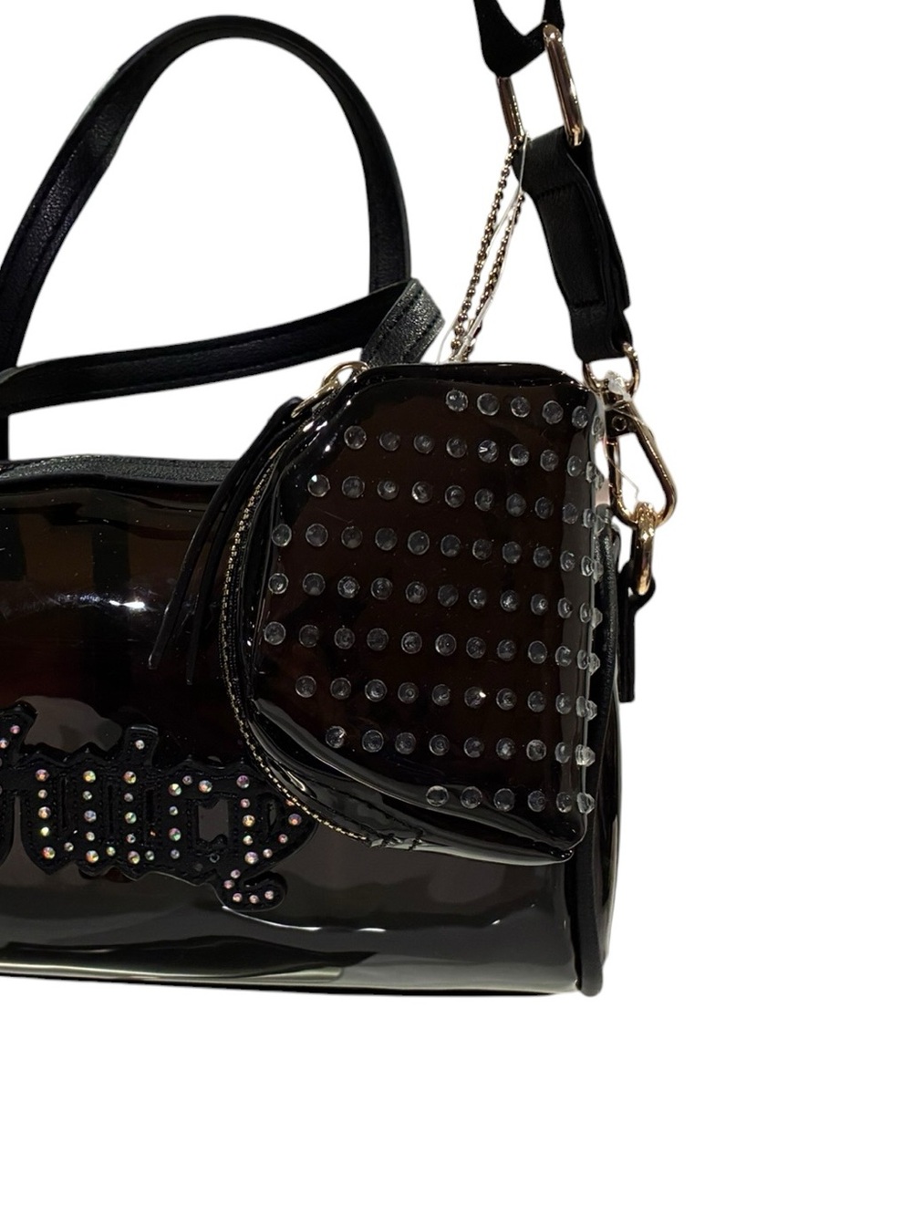 Juicy Couture Queen of Everything Black Sequin Mini Barrel Bag NWT - Picture 4 of 10